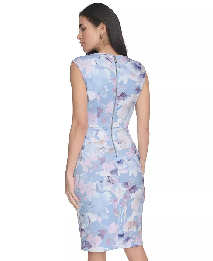 Calvin Klein Petite Floral-Print Sheath Dress Women's Fashion Shoes & Accessories