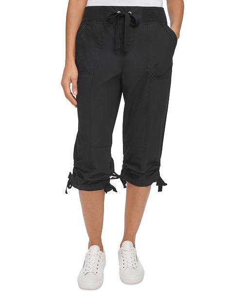 Calvin Klein Women's Convertible Cargo Capri Pants Women's Fashion Shoes & Accessories
