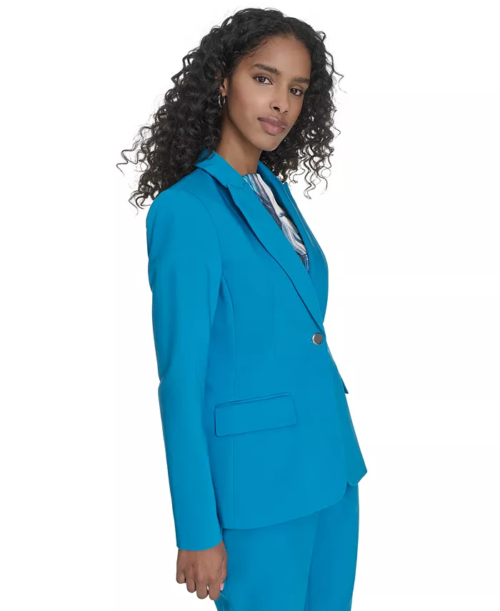 Calvin Klein Women's Cotton-Blend One-Button Jacket Women's Fashion Shoes & Accessories