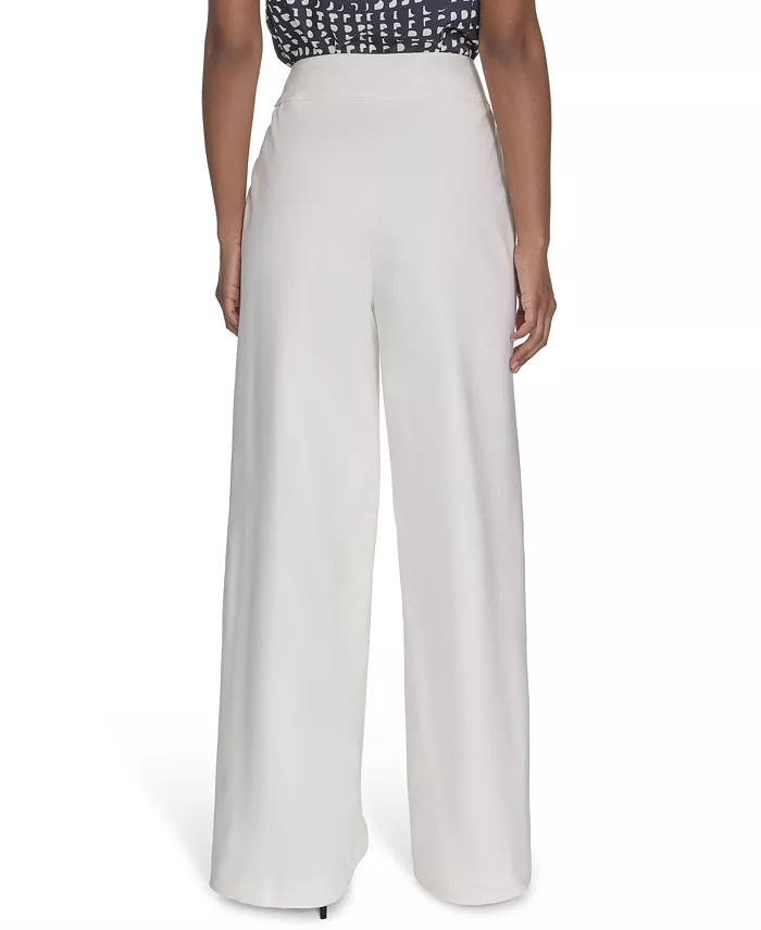 Calvin Klein Women's Cotton-Blend Wide-Leg Pants Women's Fashion Shoes & Accessories