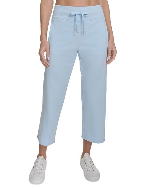 Calvin Klein Women's Cropped Drawstring-Waist Pants Women's Fashion Shoes & Accessories