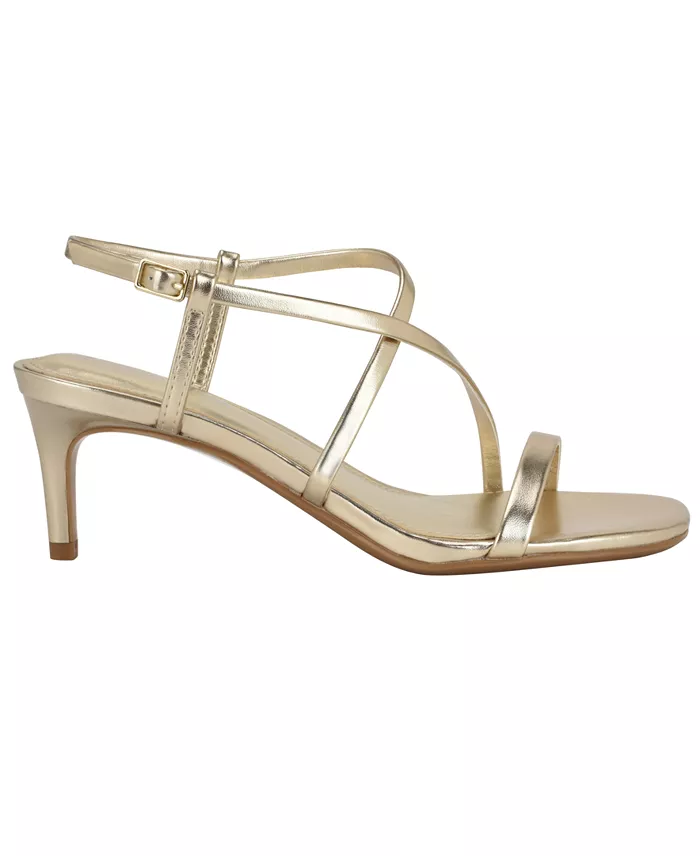 Calvin Klein Women's Ishaya Strappy Low Stiletto Sandals Women's Fashion Shoes & Accessories