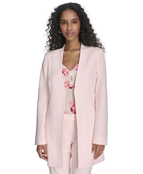 Calvin Klein Women's Open-Front Long-Sleeve Blazer Women's Fashion Shoes & Accessories
