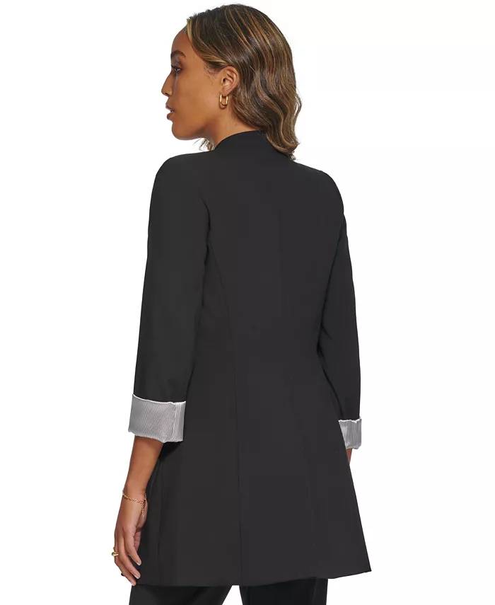 Calvin Klein Women's Roll Sleeve Open Front Blazer Regular And Petite Women's Fashion Shoes & Accessories