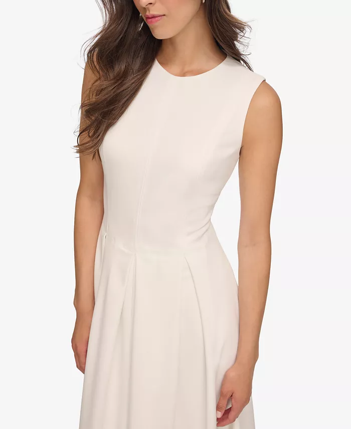 Calvin Klein Women's Sleeveless Pleated Midi A-Line Dress Women's Fashion Shoes & Accessories