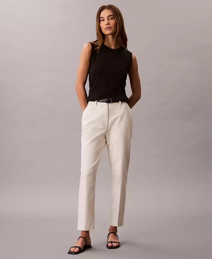 Calvin Klein Women's Straight-Leg Pants Women's Fashion Shoes & Accessories