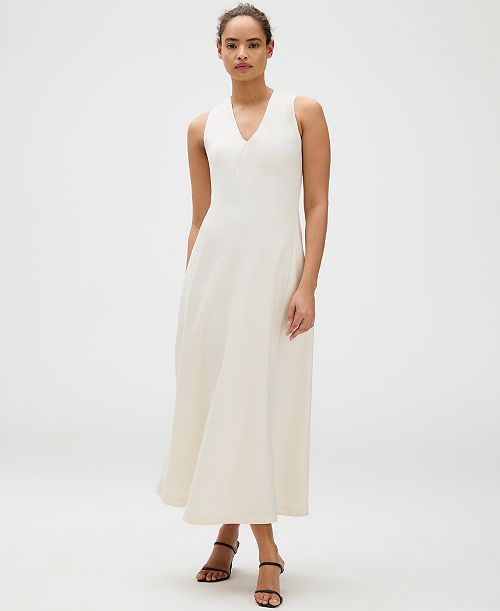 Calvin Klein Women's V-Neck Sleveless Maxi Dress Women's Fashion Shoes & Accessories