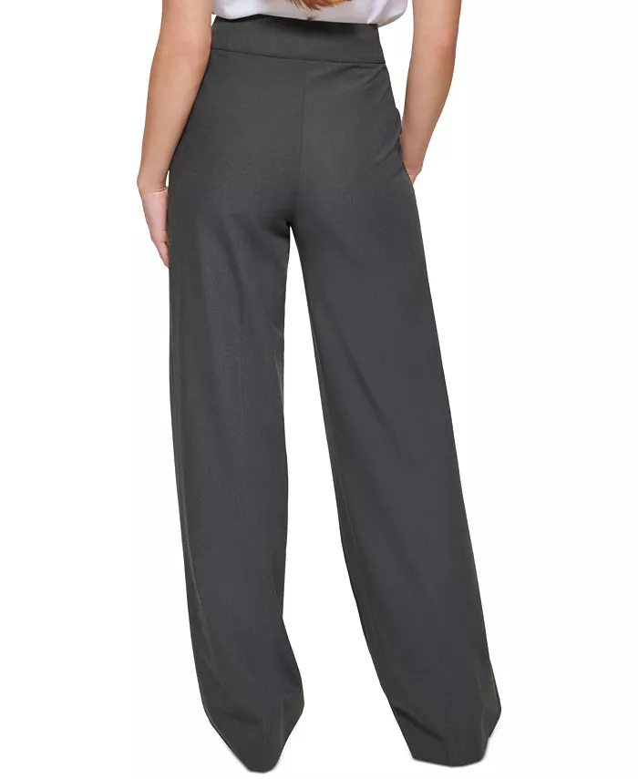 Calvin Klein Women's Whitney Button Front Wide Leg Pants Women's Fashion Shoes & Accessories