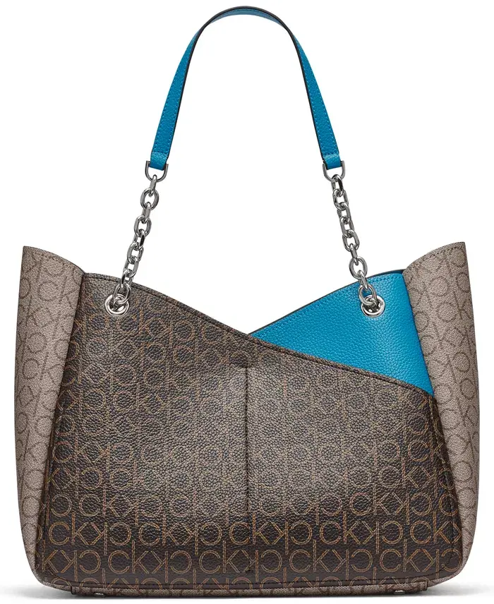 Calvin Klein Zoe Signature Chain Tote Bag Handbags Purses & Accessories