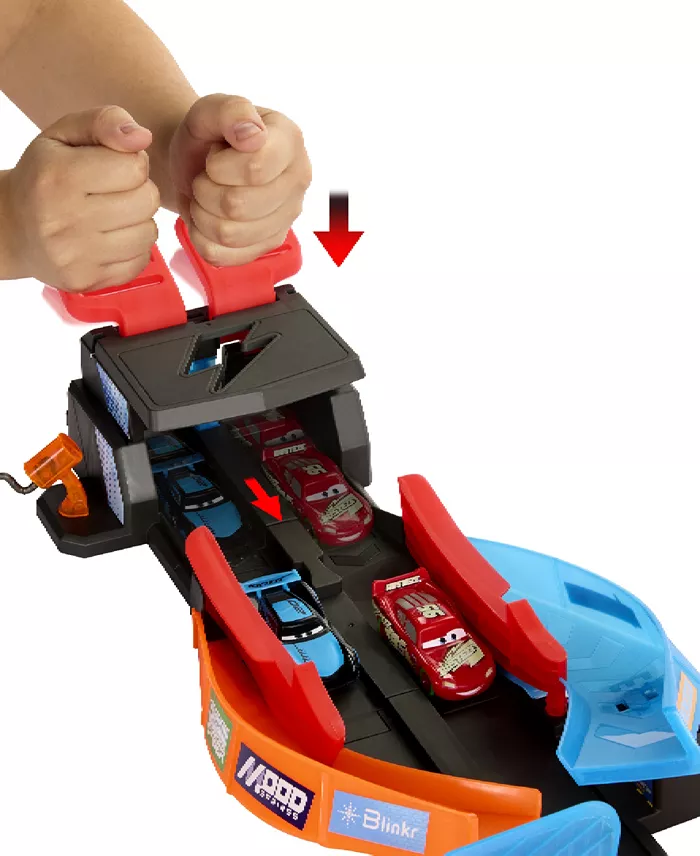 Cars Disney Pixar Glow Racers Launch Criss-Cross Playset With 2 Glow-in-the-Dark Vehicles All Toys