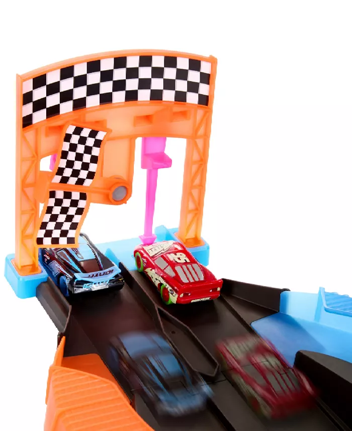 Cars Disney Pixar Glow Racers Launch Criss-Cross Playset With 2 Glow-in-the-Dark Vehicles All Toys