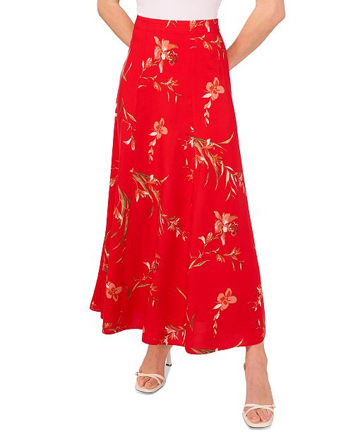 CeCe Women's Seamed Maxi Skirt with Elastic Waist Women's Fashion Shoes & Accessories