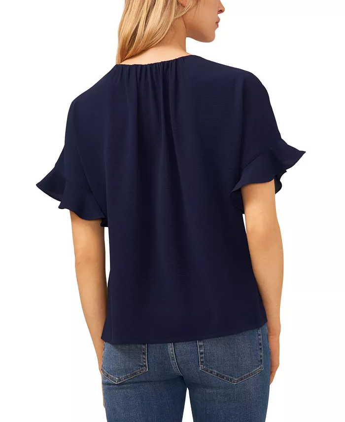 CeCe Women's Short Sleeve Drop Shoulder Wide Scoop Neck Blouse Women's Fashion Shoes & Accessories