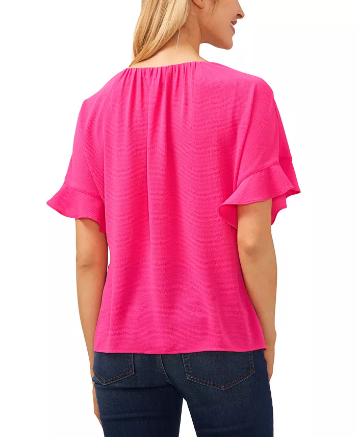 CeCe Women's Short Sleeve Drop Shoulder Wide Scoop Neck Blouse Women's Fashion Shoes & Accessories