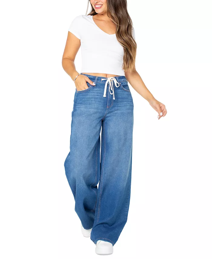 Celebrity Pink Juniors' Drawstring-Waist Wide-Leg Jeans Juniors'
