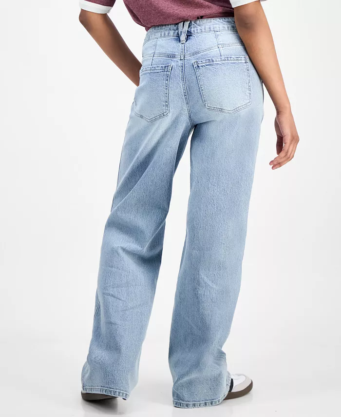 Celebrity Pink Juniors' High Rise Baggy Wide-Leg Curvy Jeans Juniors'