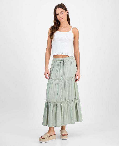 Celebrity Pink Juniors' Ruffle-Tiered Maxi Skirt Juniors'