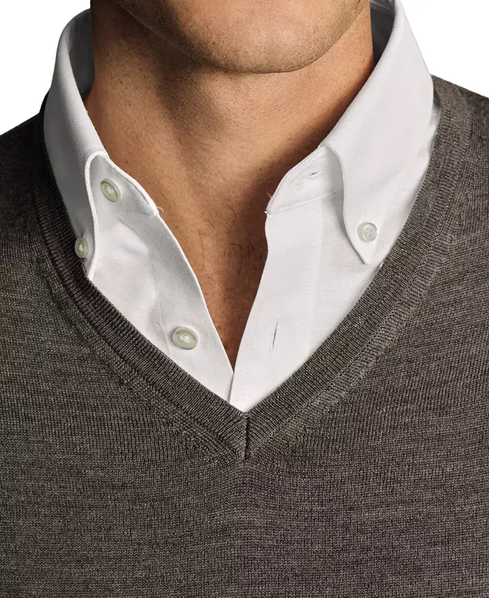 Charles Tyrwhitt Men's Long Sleeve V-Neck Merino Wool Sweater Men's Fashion & Accessories
