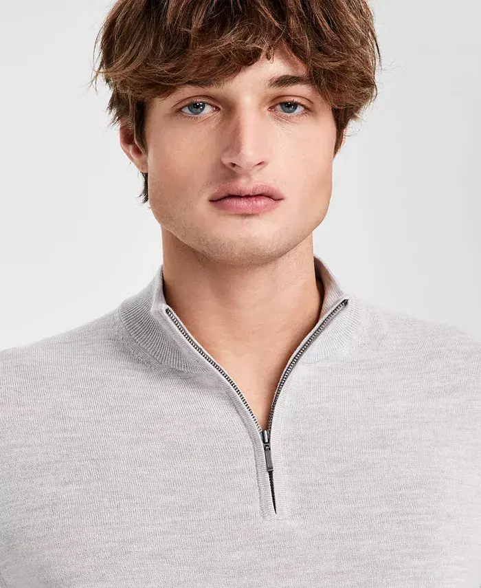 Charles Tyrwhitt Men's Merino Wool Quarter-Zip Sweater Men's Fashion & Accessories