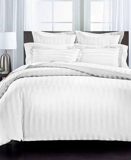Charter Club 1.5" Stripe 550 Thread Count 100% Cotton 2-Pc. Duvet Cover Set Twin Exclusively at Macy’s Bed & Bath
