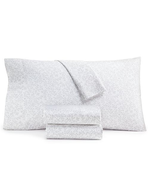 Charter Club 550 Thread Count Printed Cotton 3-Pc. Sheet Set Twin Exclusively at Macy’s Bed & Bath