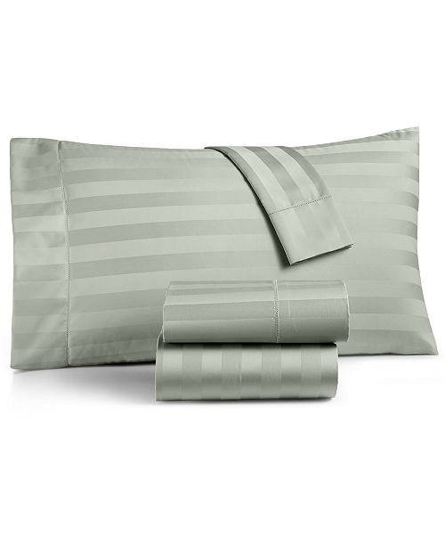 Charter Club LAST ACT 1.5" Stripe 550 Thread Count 100% Cotton 4-Pc. Sheet Set Queen Exclusively At Macy’s Bed & Bath