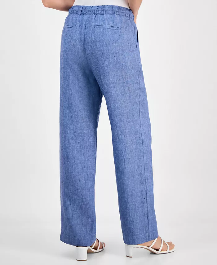 Charter Club Women's 100% Linen Drawstring Pants Created For Macy's Women's Fashion Shoes & Accessories