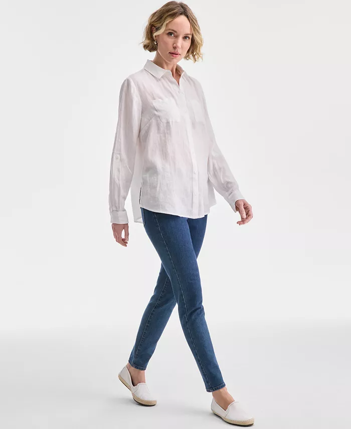 Charter Club Women's 100% Linen Shirt Created For Macy's Women's Fashion Shoes & Accessories