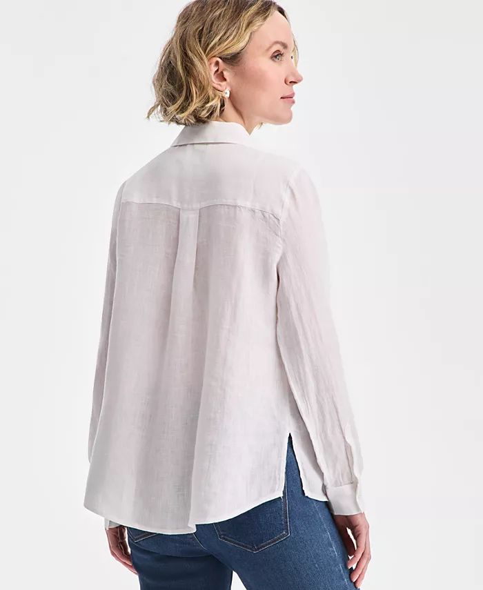Charter Club Women's 100% Linen Shirt Created For Macy's Women's Fashion Shoes & Accessories