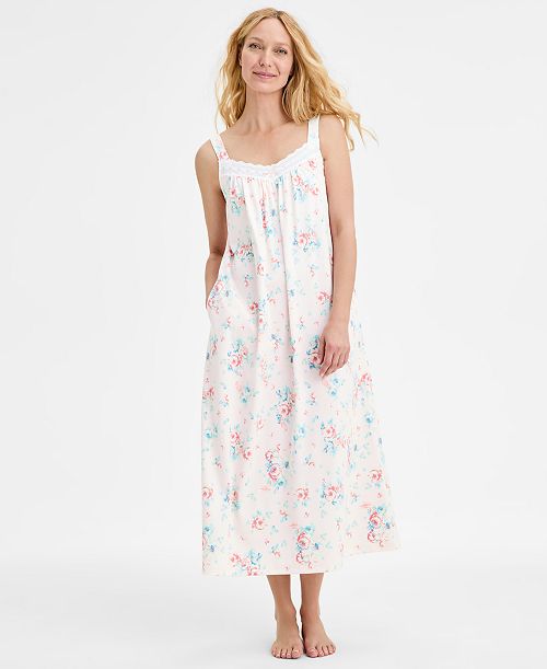 Charter Club Women's Cotton Eyelet Tank Nightgown Exclusively At Macy's Women's Fashion Shoes & Accessories