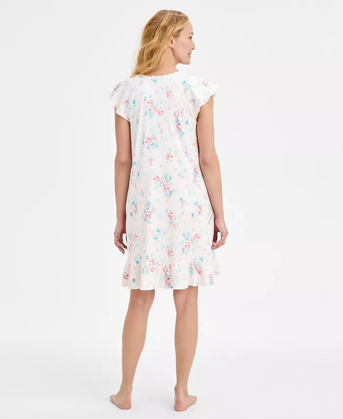 Charter Club Women's Cotton Flutter-Sleeve Chemise Exclusively At Macy's Women's Fashion Shoes & Accessories