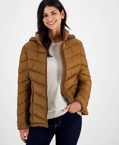 Charter Club Women's Packable Hooded Puffer Coat Created for Macy's Women's Fashion Shoes & Accessories