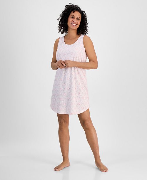 Charter Club Women's Printed Jersey Tank Sleepshirt Exclusively At Macy's Women's Fashion Shoes & Accessories