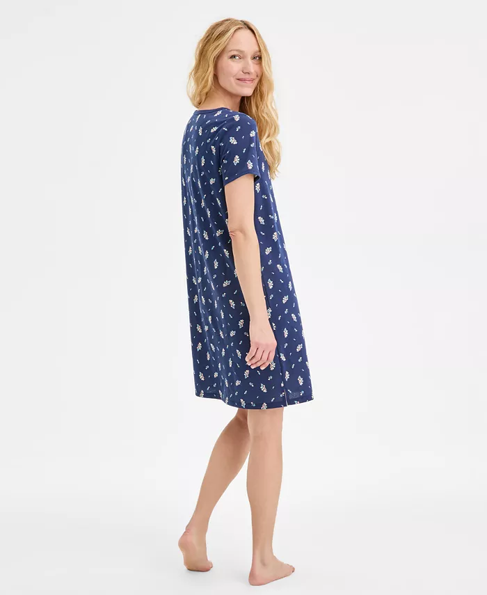 Charter Club Women's Printed Short-Sleeve Sleepshirt Exclusively At Macy's Women's Fashion Shoes & Accessories