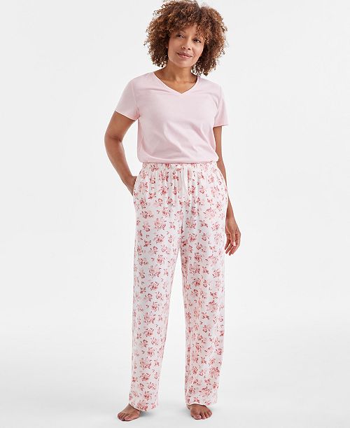 Charter Club Women's Sleep Tee & Drawstring Pajama Pants Created For Macy's Women's Fashion Shoes & Accessories