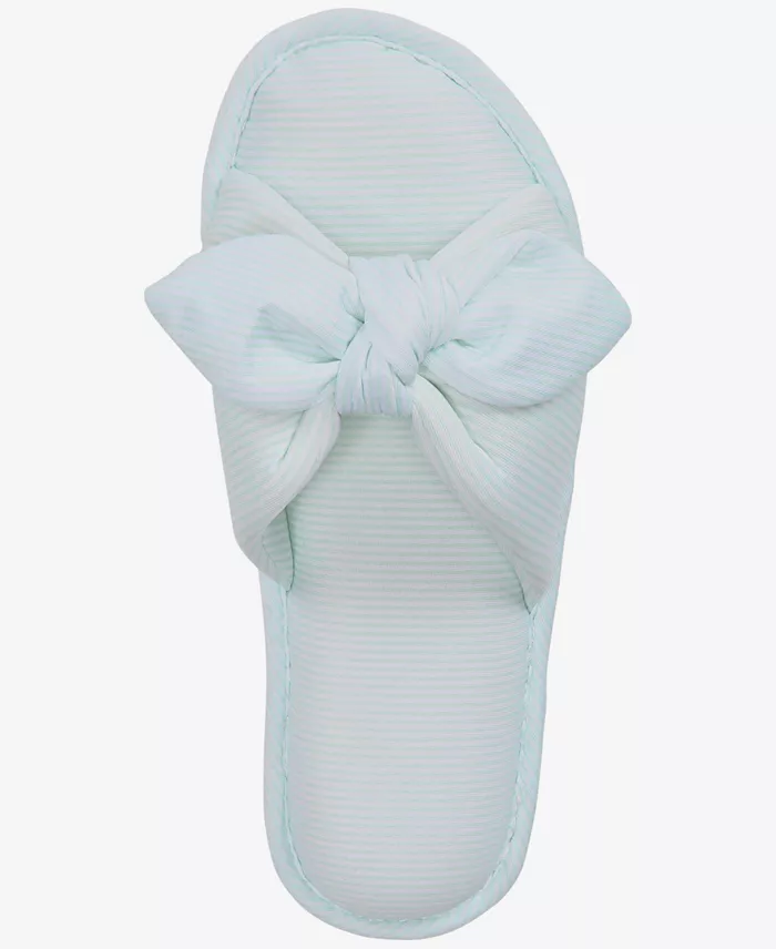 Charter Club Women's Striped Bow Slide Slippers Exclusively At Macy's Women's Fashion Shoes & Accessories