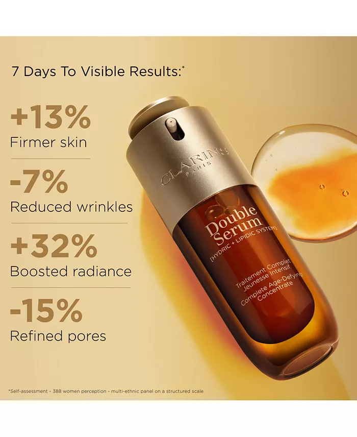 Clarins Double Serum To Firm Smooth Boost Radiance & Refine Pores 2.5 Oz. Beauty
