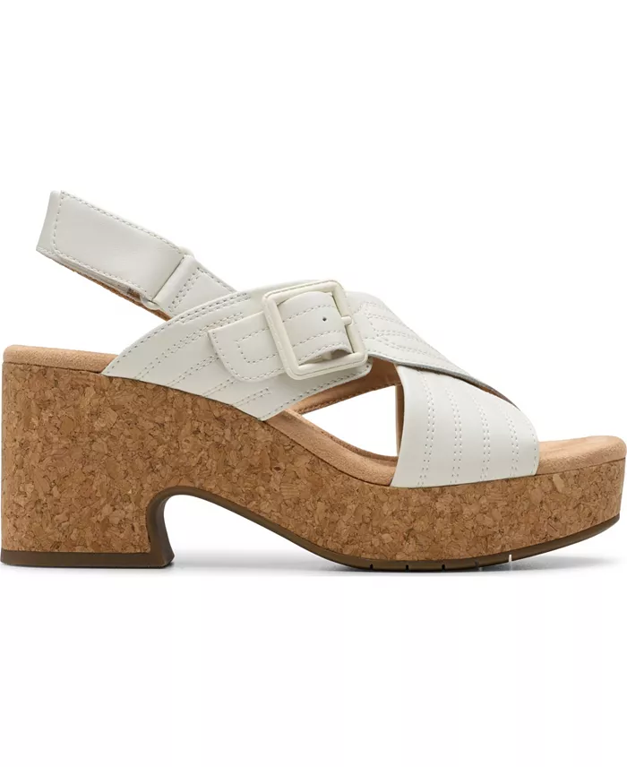 Clarks Collection Nerisa West Buckle Wedge Sandals Women's Fashion Shoes & Accessories