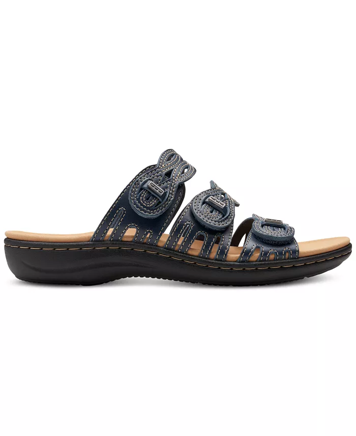 Clarks Laurieann Ruby Scalloped Twist Strap Slide Sandals Women's Fashion Shoes & Accessories