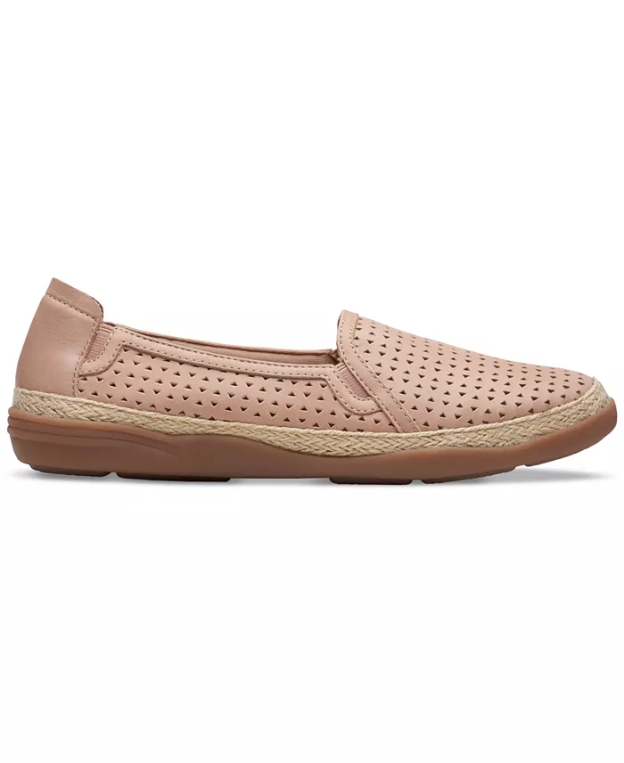 Clarks Slip-On Espadrille Leather Flats Women's Fashion Shoes & Accessories