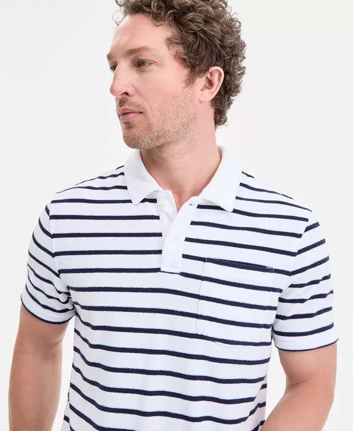 Club Room Men's Bengal Striped Terry Cloth Short-Sleeve Polo Shirt Exclusively At Macy's Men's Fashion & Accessories