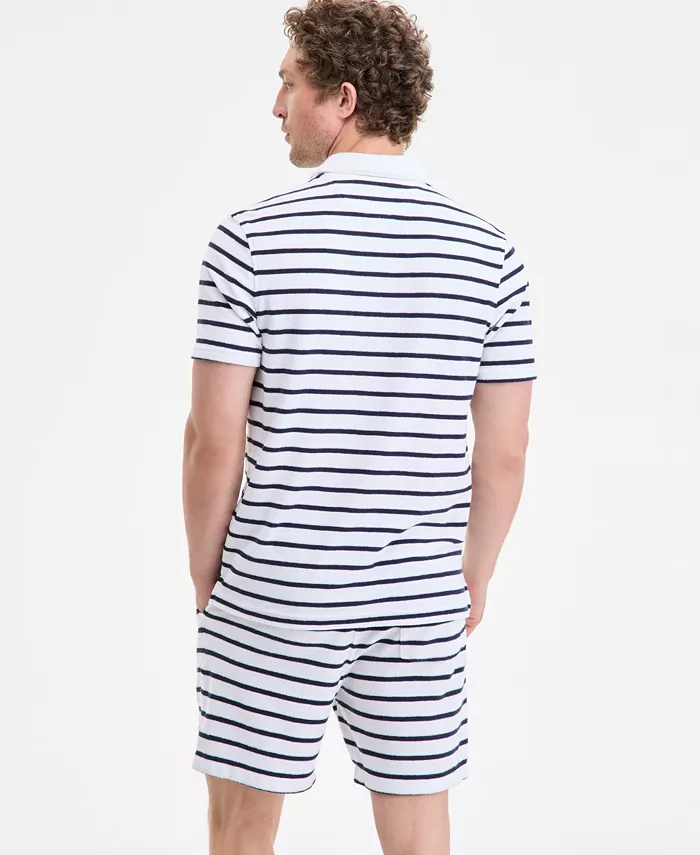 Club Room Men's Bengal Striped Terry Cloth Short-Sleeve Polo Shirt Exclusively At Macy's Men's Fashion & Accessories