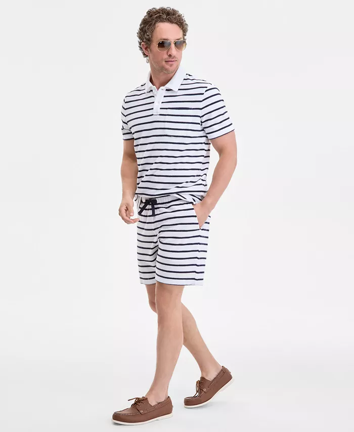 Club Room Men's Bengal Striped Terry Cloth Short-Sleeve Polo Shirt Exclusively At Macy's Men's Fashion & Accessories