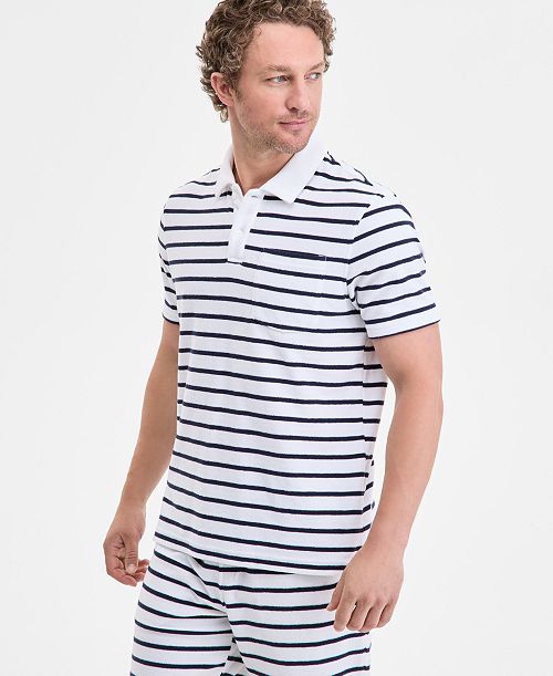 Club Room Men's Bengal Striped Terry Cloth Short-Sleeve Polo Shirt Exclusively at Macy's Men's Fashion & Accessories