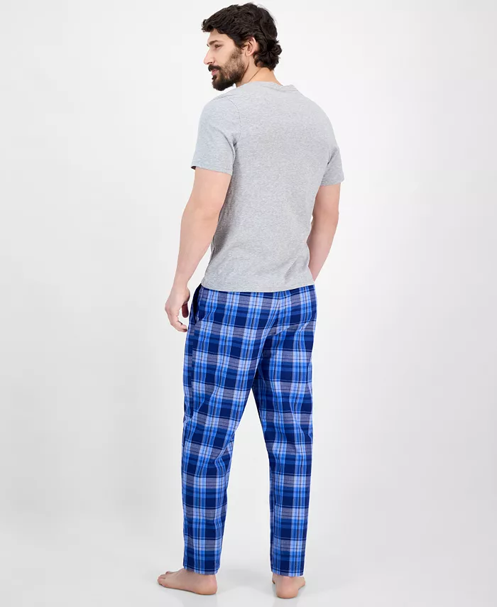Club Room Men's Berry Plaid Pajama Set Exclusively At Macy's Men's Fashion & Accessories