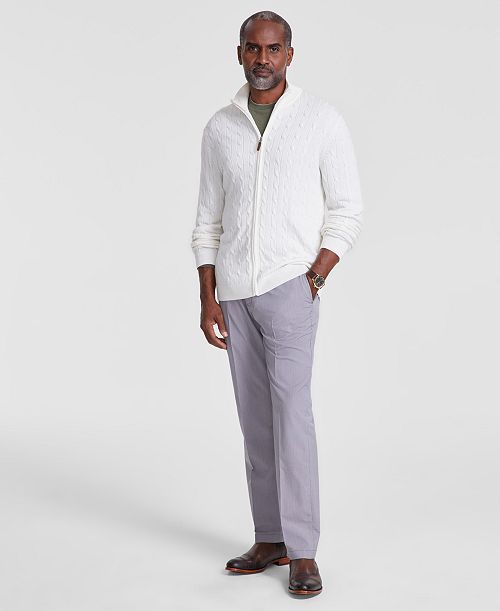 Club Room Men's Cable-Knit Full-Zip Sweater Created for Macy's Men's Fashion & Accessories