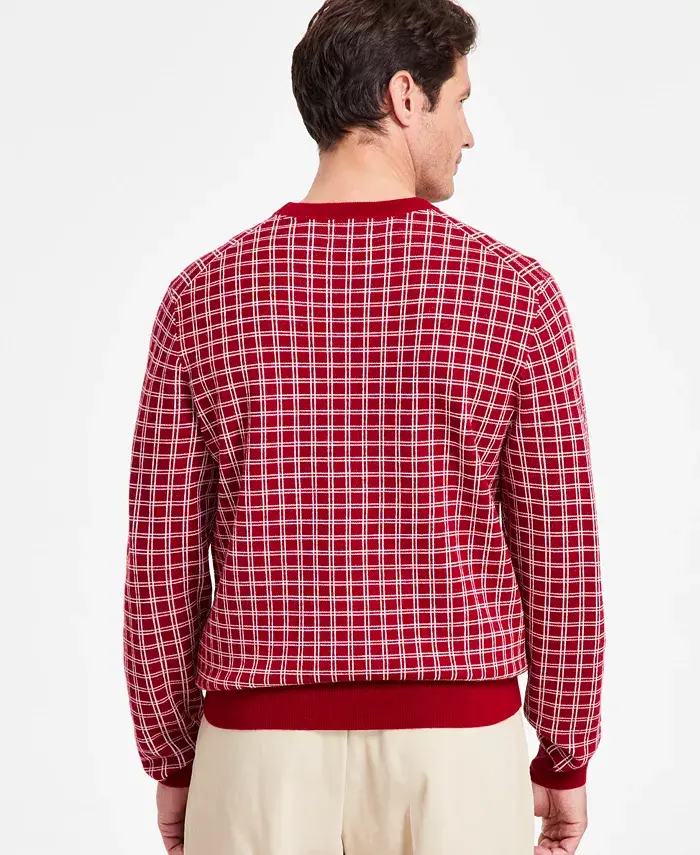 Club Room Men's Clean Check Merino Sweater Created For Macy's Men's Fashion & Accessories