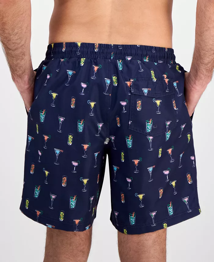Club Room Men's Cocktail-Print Swim Trunks Exclusively At Macy's Men's Fashion & Accessories