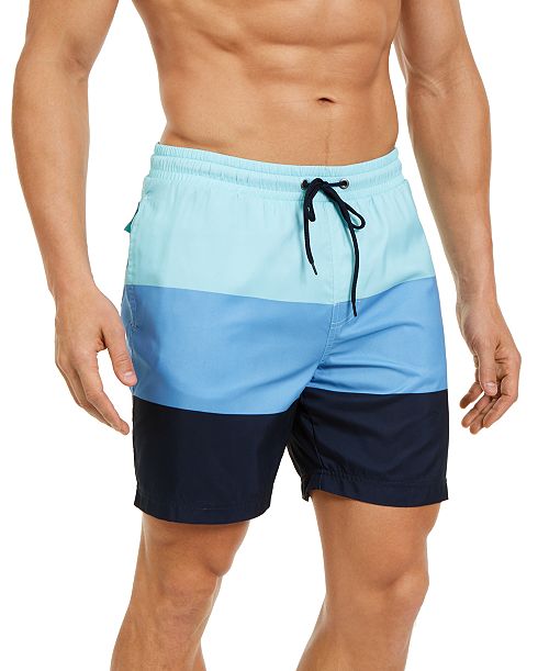 Club Room Men's Colorblocked 7" Swim Trunks Created for Macy's Men's Fashion & Accessories