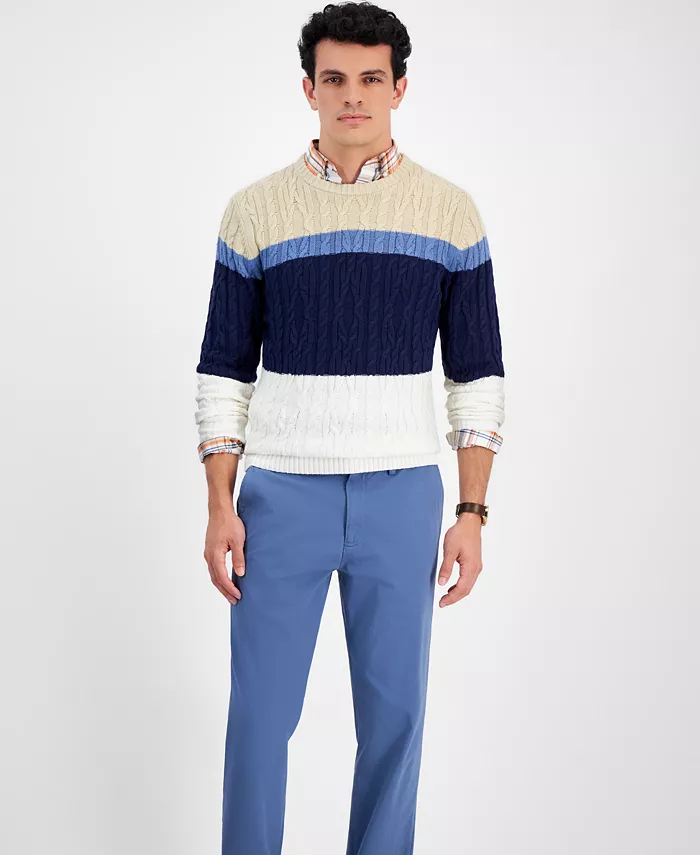 Club Room Men's Colorblocked Cable Sweater Created For Macy's Men's Fashion & Accessories